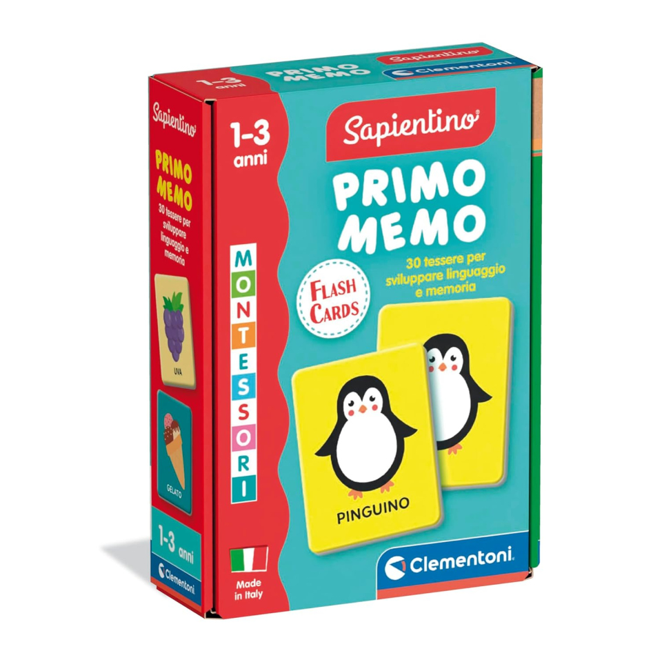 Clementoni Sapientino Baby Montessori – Carte Primo Memo Tattili 1-3 Anni