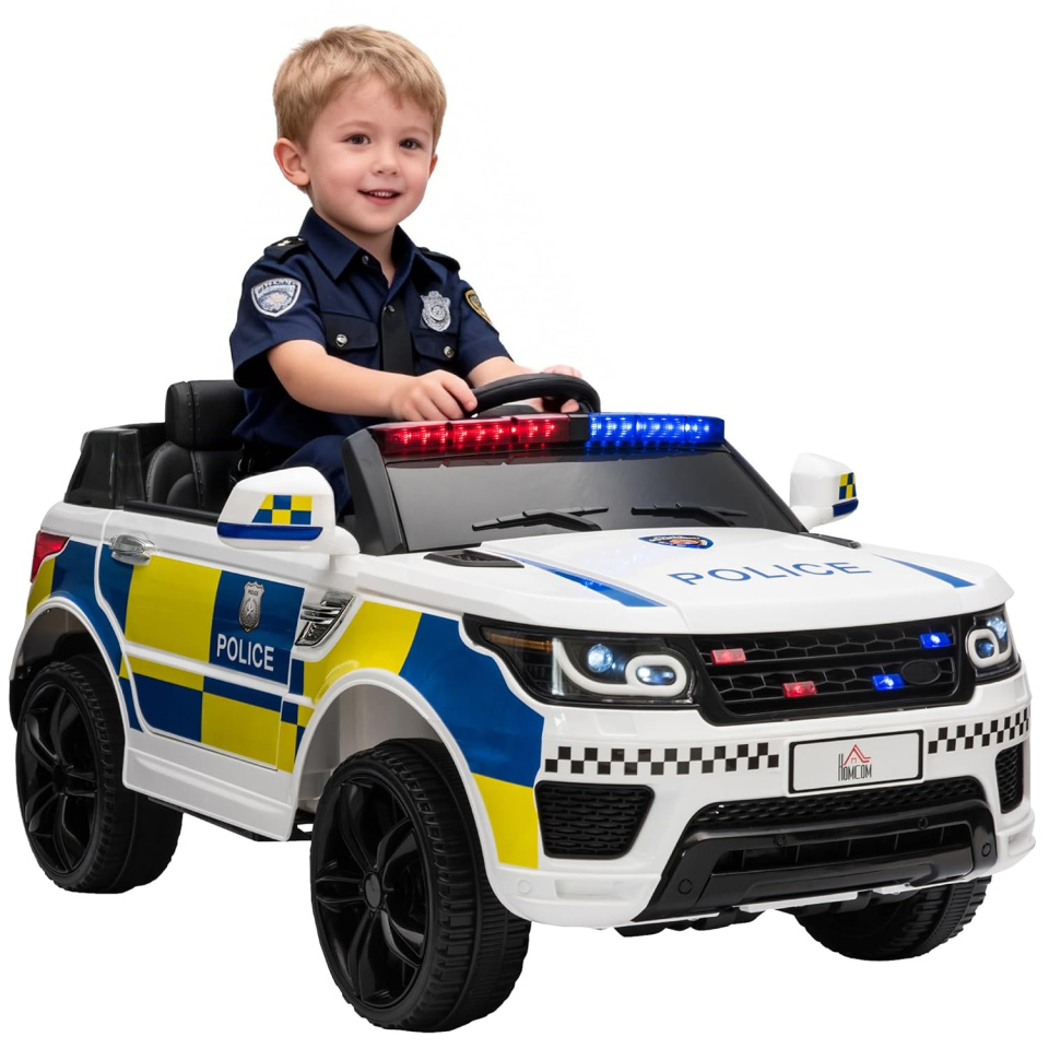 HOMCOM auto elettrica della polizia con telecomando