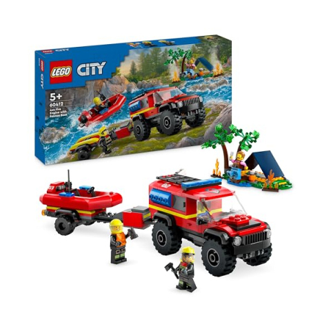 LEGO City Fuoristrada Antincendio con Gommone di Salvataggio