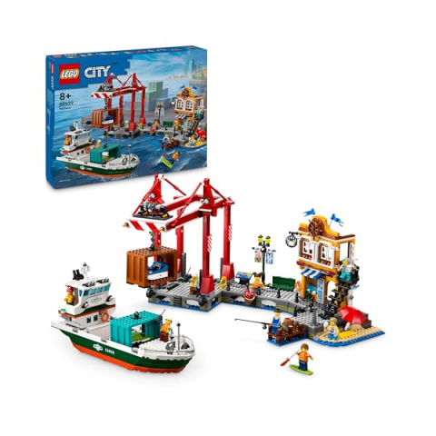 LEGO City Porto e Nave Merci con Gru e 8 Minifigure (60422)