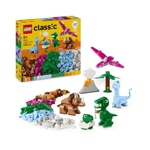 LEGO Classic Dinosauri Creativi – Set Costruzioni con T-Rex e Triceratopo