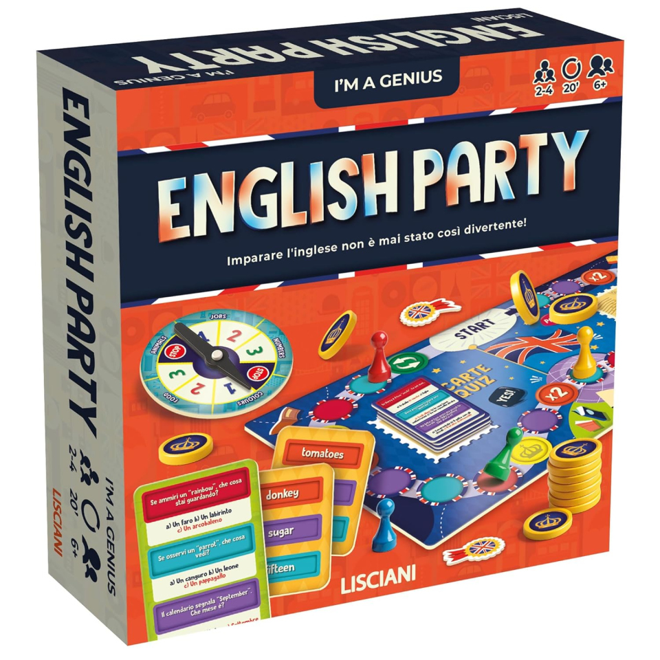 Lisciani I'm a Genius English Party – Gioco da Tavolo per Imparare l'Inglese