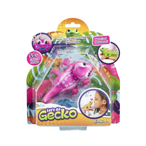 Animagic Lets Go Gecko interattivo con luci e suoni, per bambini dai 3 anni in su