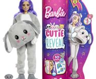 Barbie Cutie Reveal Cagnolino, Bambola con costume animali e 10 sorprese, HHG21