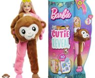 Barbie Cutie Reveal Scimmia, Bambola con costume da scimmietta e 10 sorprese, HKR01