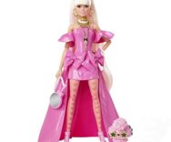 Barbie Extra Fancy – Bambola con abito glamour e cagnolino, HHN12