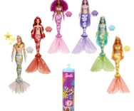 Barbie Sirena Color Reveal, Bambola Sirena Arcobaleno con 7 Sorprese
