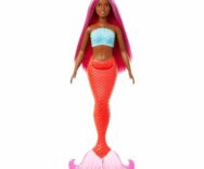 Barbie Sirena, silhouette Curvy con Corpetto simile alle Conchiglie e Coda Tropicale, HRR04
