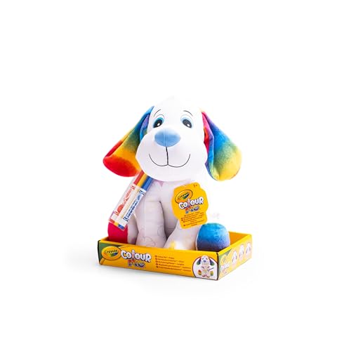 Cagnolino Peluche Colorabile con 3 Pennarelli, Gioco creativo per disegnare, 3+ Anni – Crayola Colour Me Plush