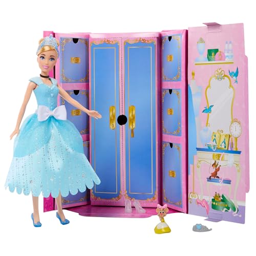 Cenerentola Royal Fashion Reveal, bambola con 12 abiti e accessori da 3 anni – Mattel Disney Princess HMK53