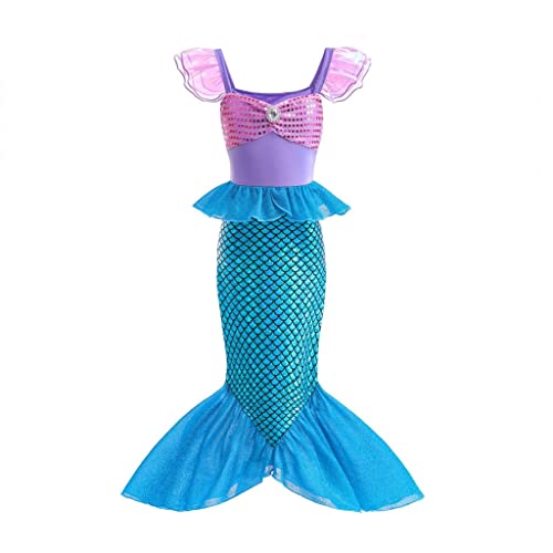 Costume da Sirenetta, Vestito Ariel Sirena, taglia da 2 a 9 Anni – Lito Angels