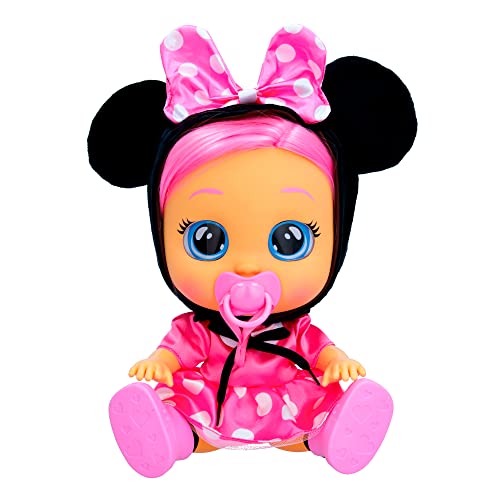 Cry Babies vestita da Minnie, Bambola Interattiva che Piange Lacrime, Capelli da Acconciare, da 18 Mesi