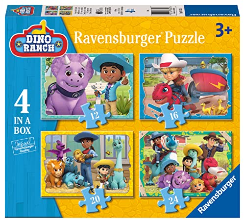 Dino Ranch 4 puzzle in uno, (12, 16, 20, 24 pezzi) da 3+ anni – Ravensburger