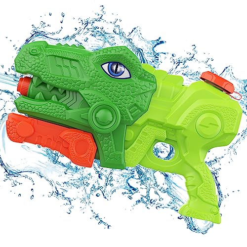 Pistola d’Acqua T-Rex per Bambini, a Lungo Raggio da 8-10m, Giochi da Spiaggia e da Esterno
